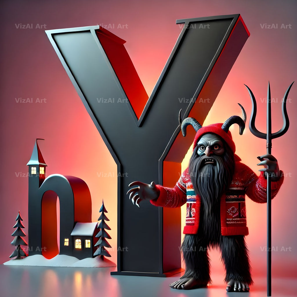 Krampus alphabet letter Y