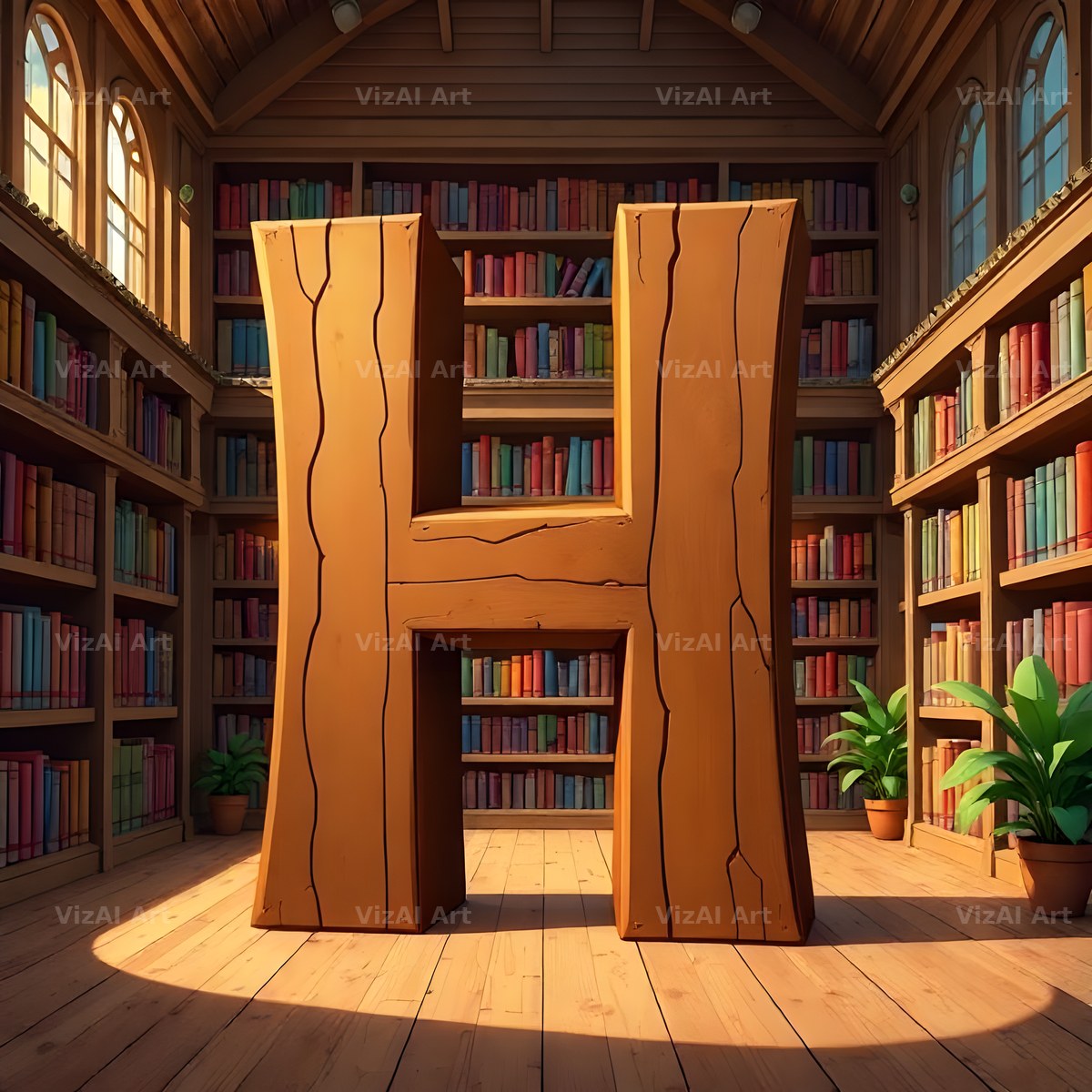 Library alphabet letter H