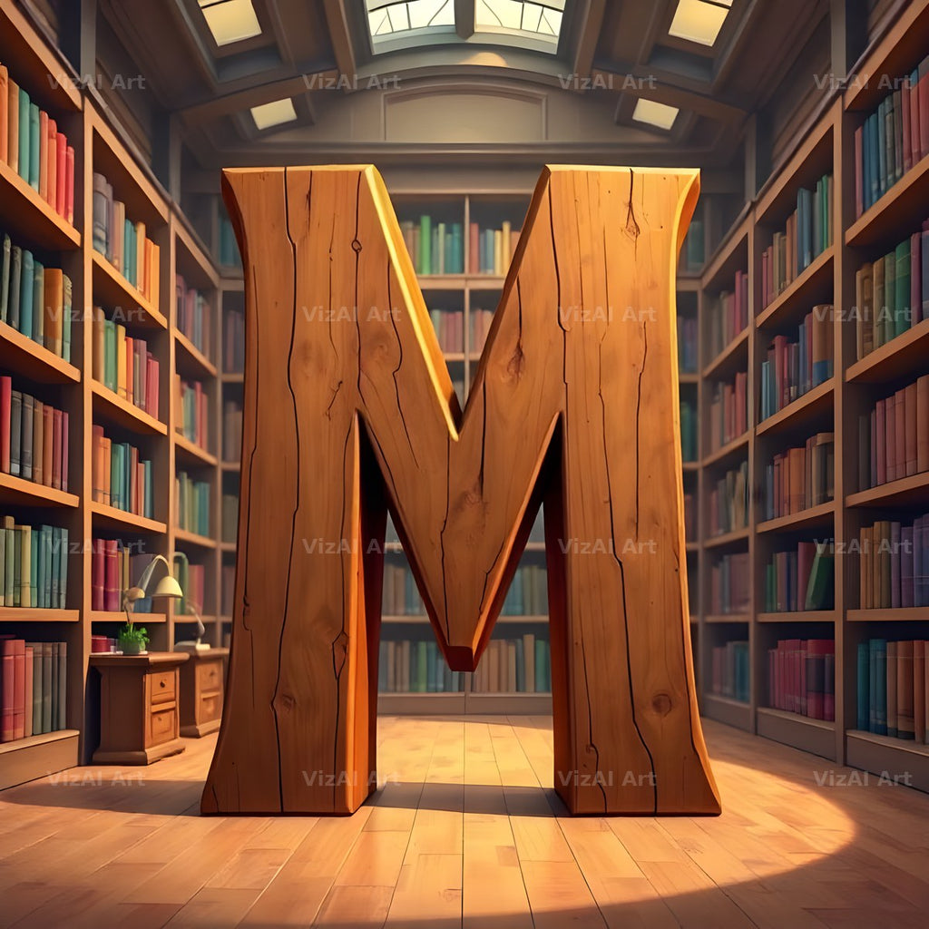 Library alphabet letter M