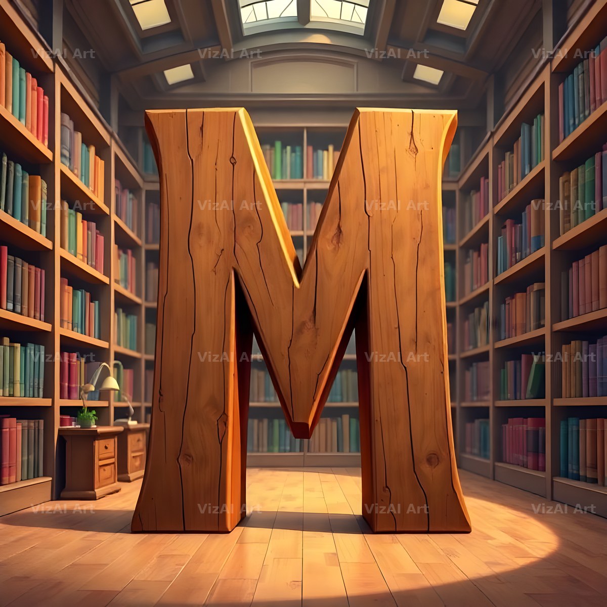 Library alphabet letter M