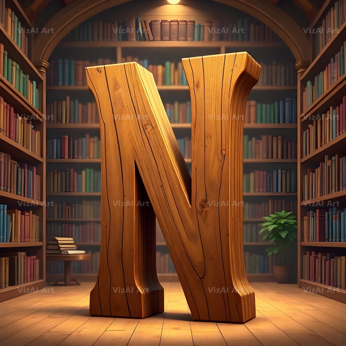 Library alphabet letter N