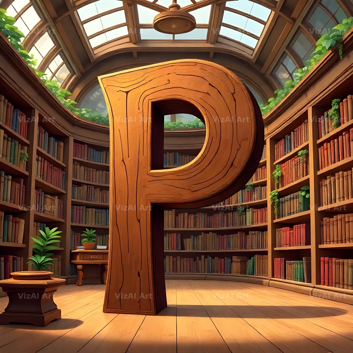 Library alphabet letter P