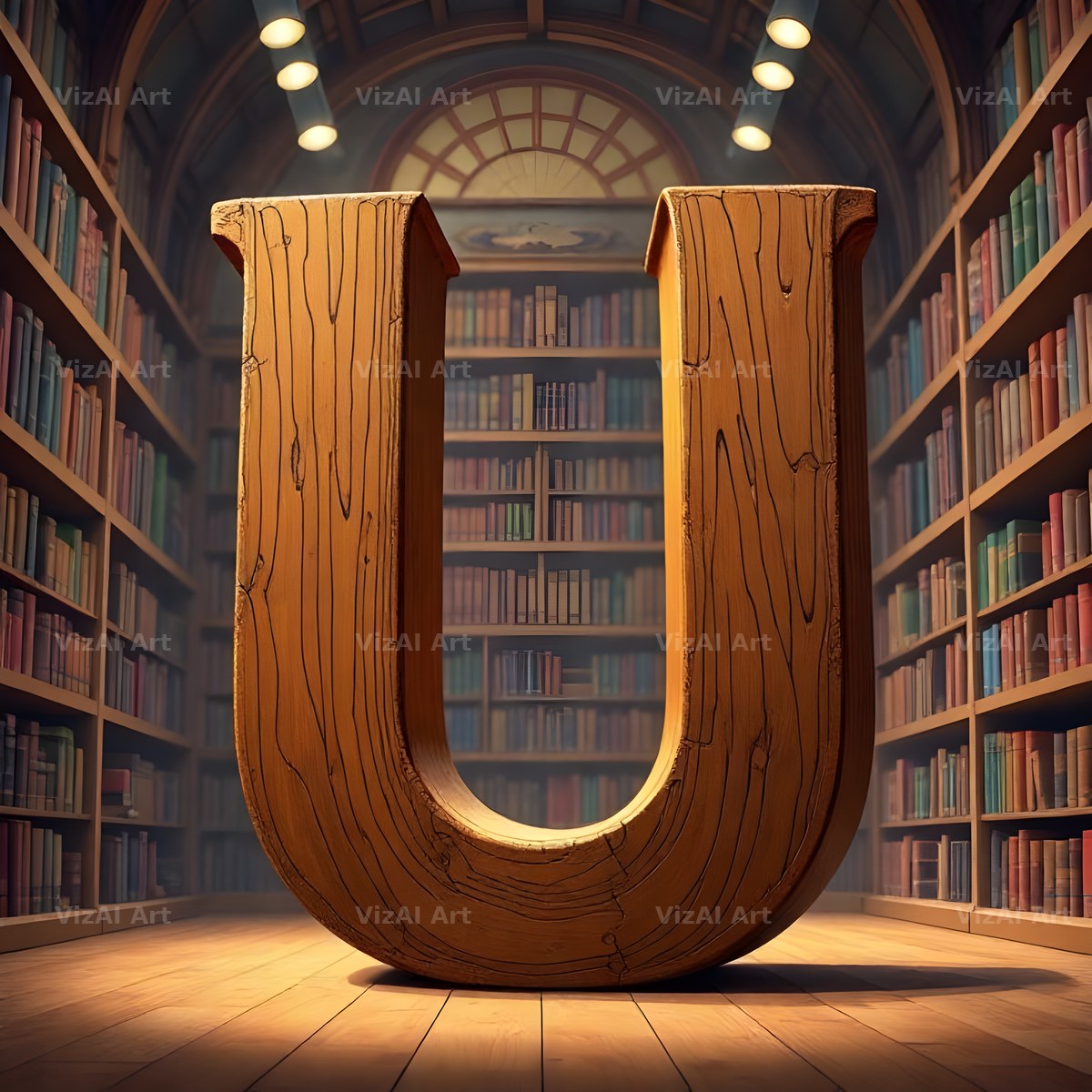 Library alphabet letter U