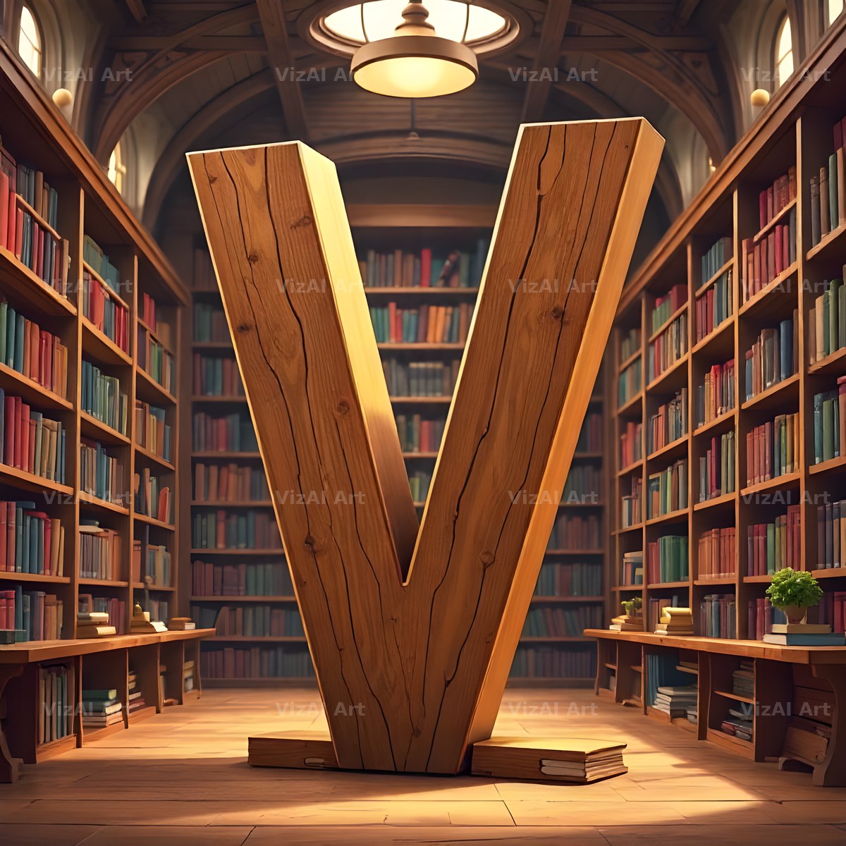 Library alphabet letter V