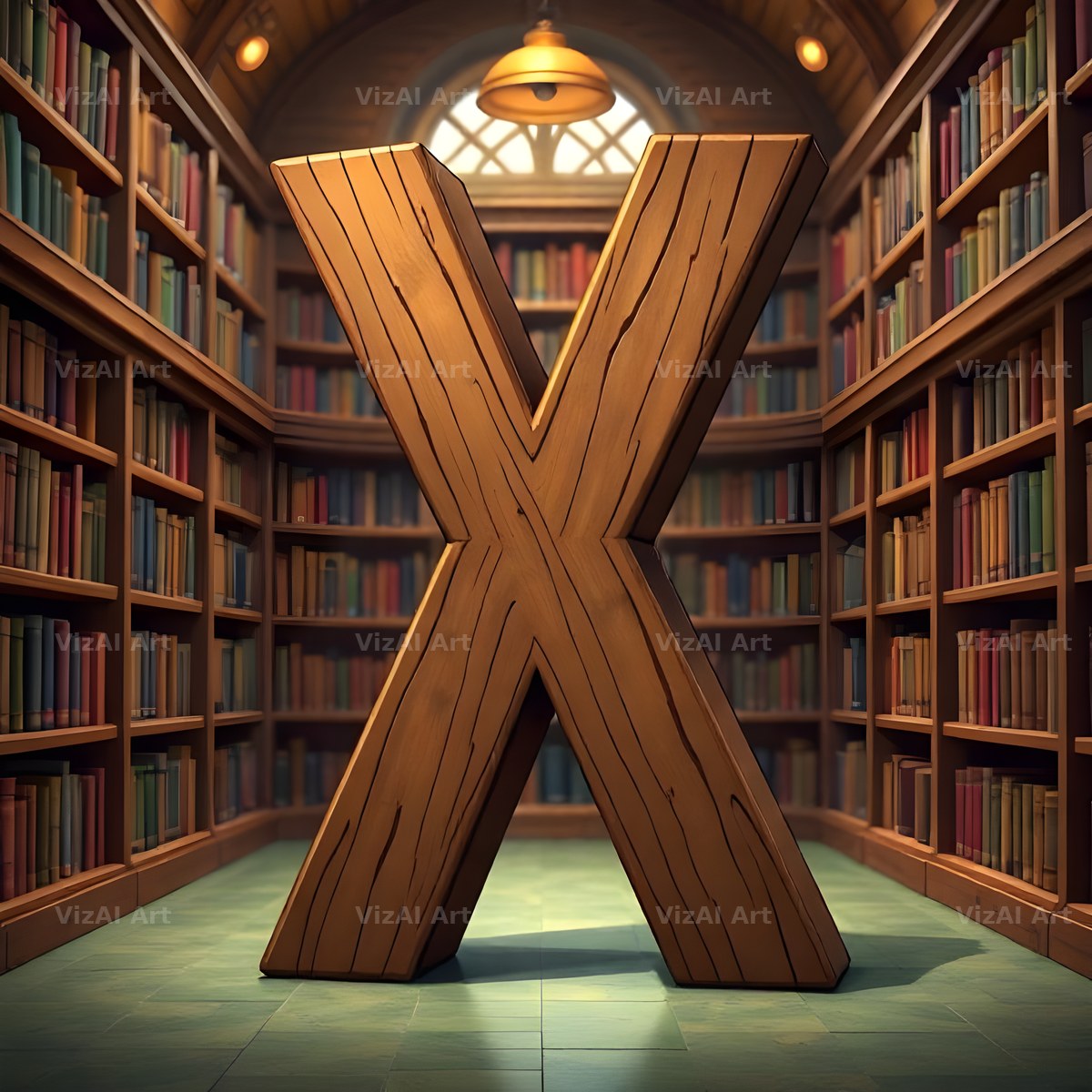 Library alphabet letter X