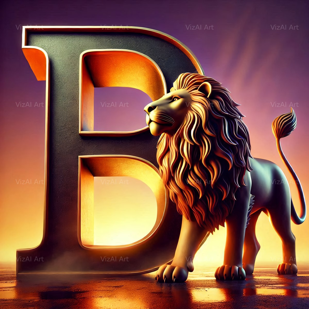 Lion alphabet letter B