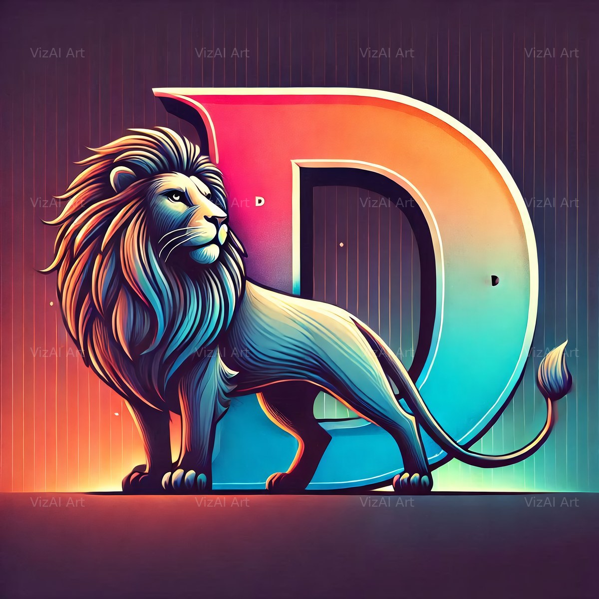 Lion alphabet letter D