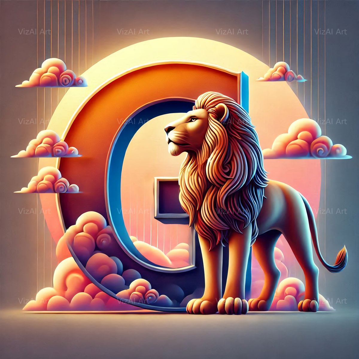 Lion alphabet letter G