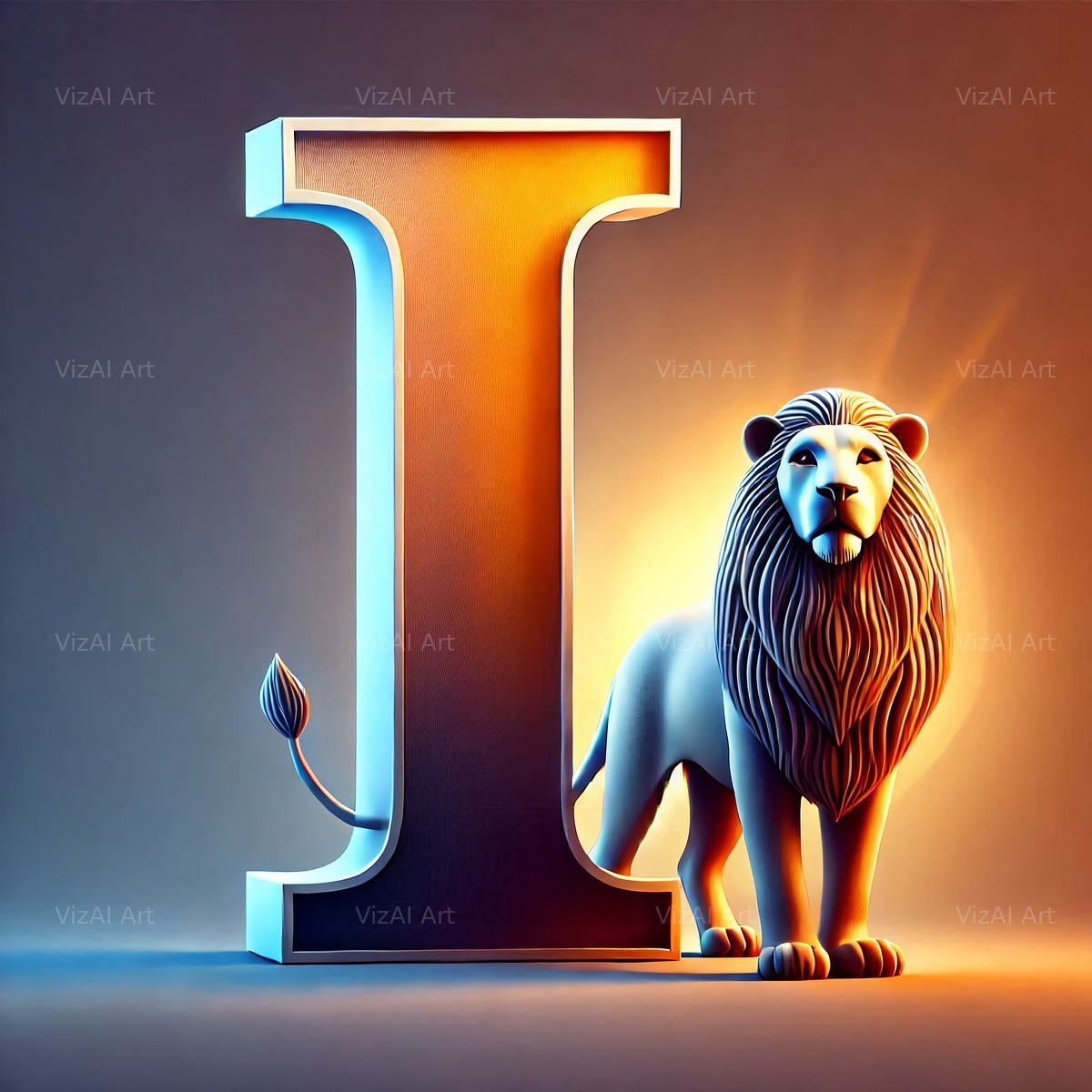 Lion alphabet letter I