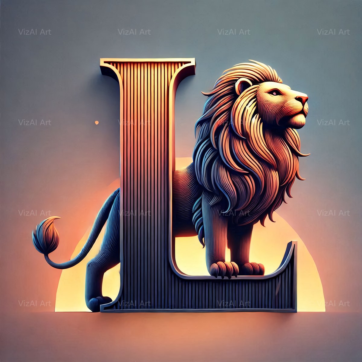 Lion alphabet letter L