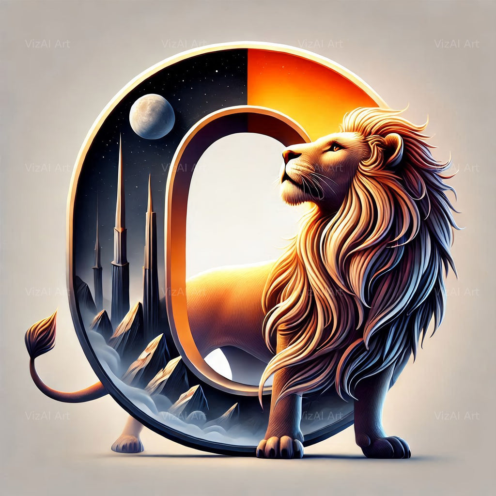Lion alphabet letter O