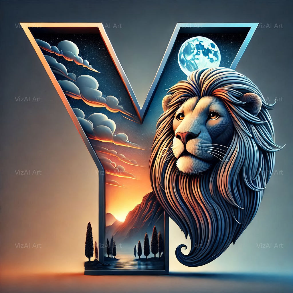 Lion alphabet letter Y