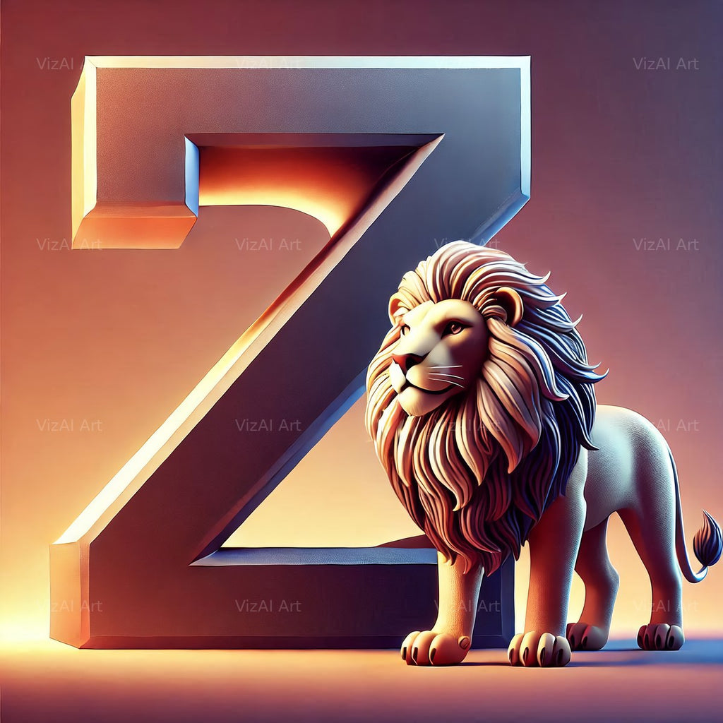 Lion alphabet letter Z