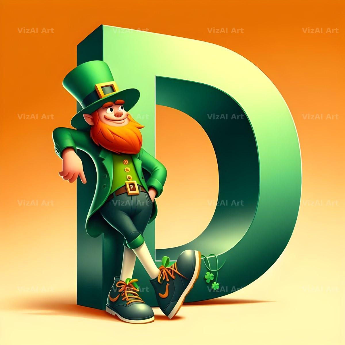 Leprechaun alphabet letter D