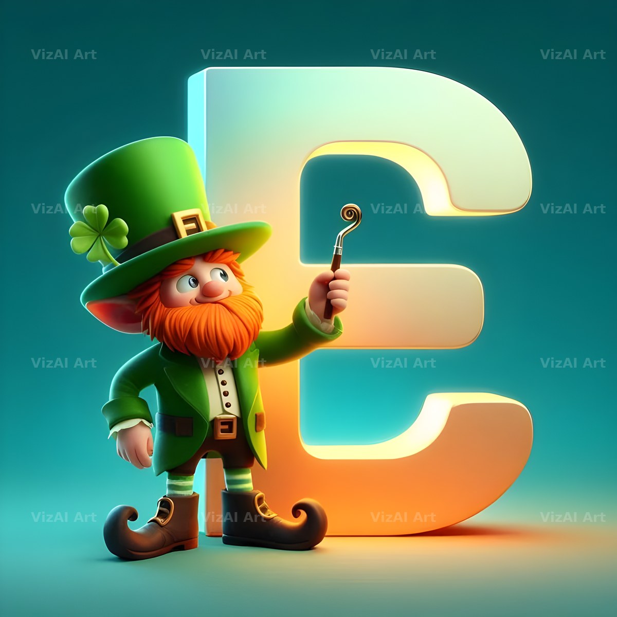 Leprechaun alphabet letter E