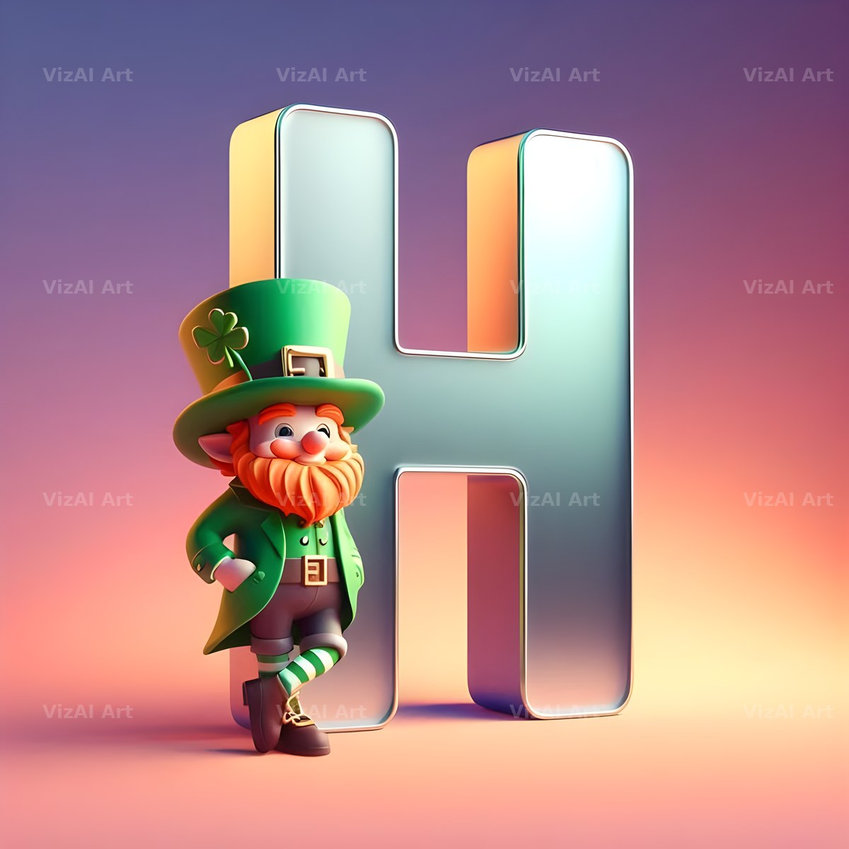 Leprechaun alphabet letter H