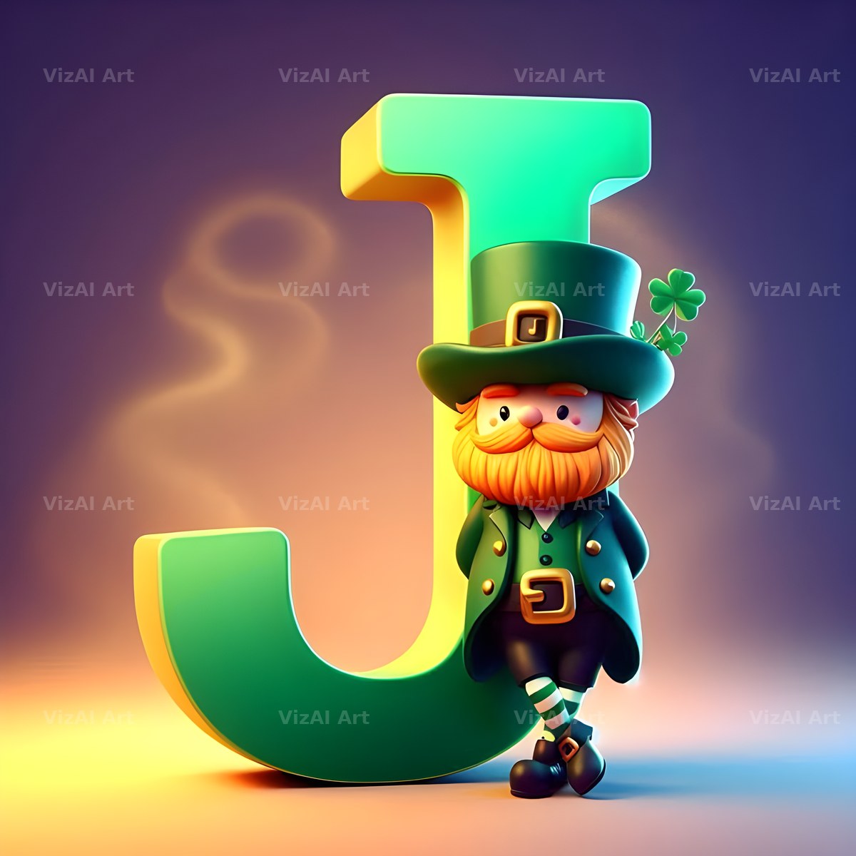 Leprechaun alphabet letter J