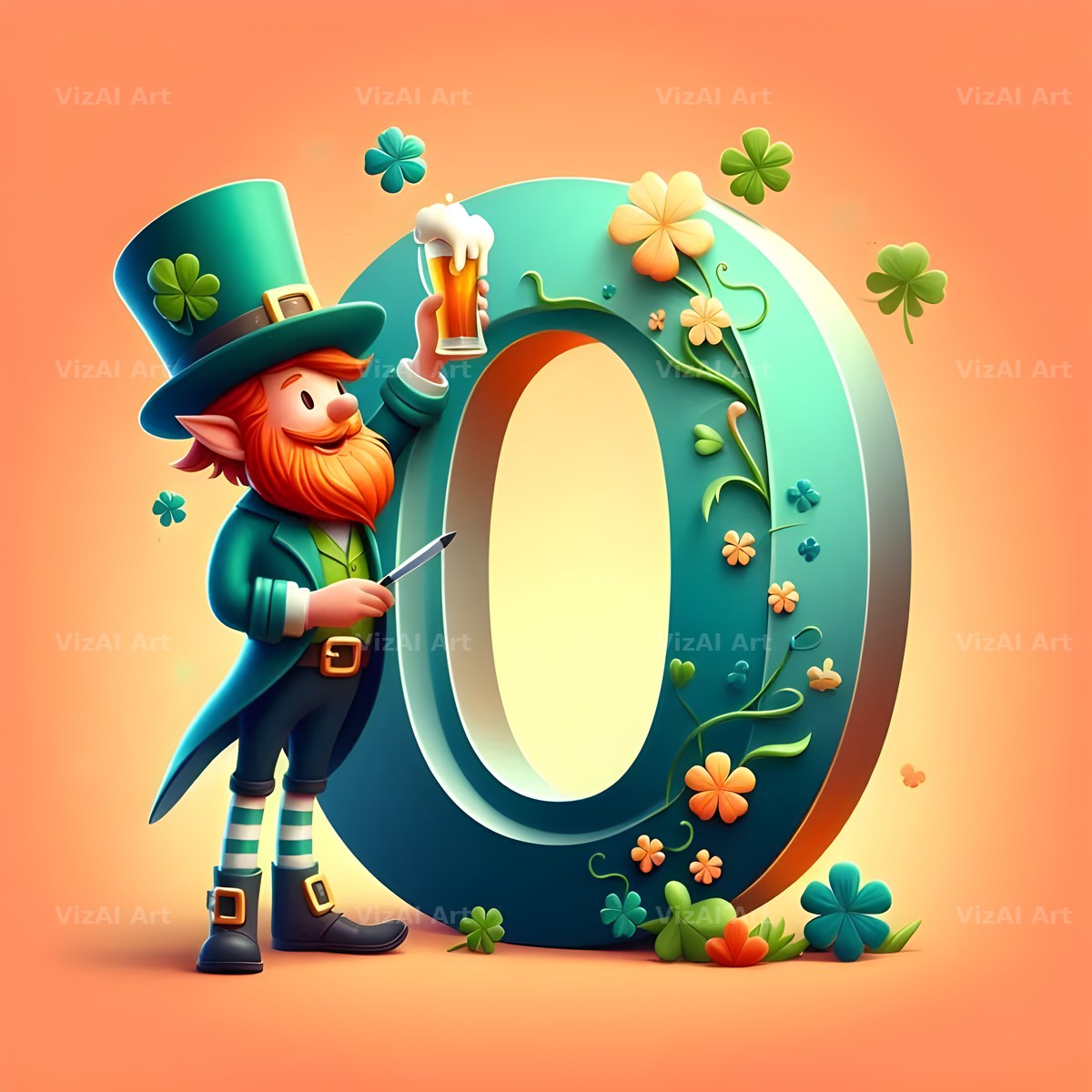 Leprechaun alphabet letter O