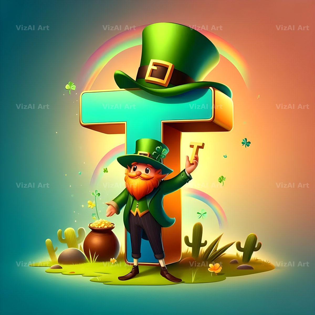 Leprechaun alphabet letter T
