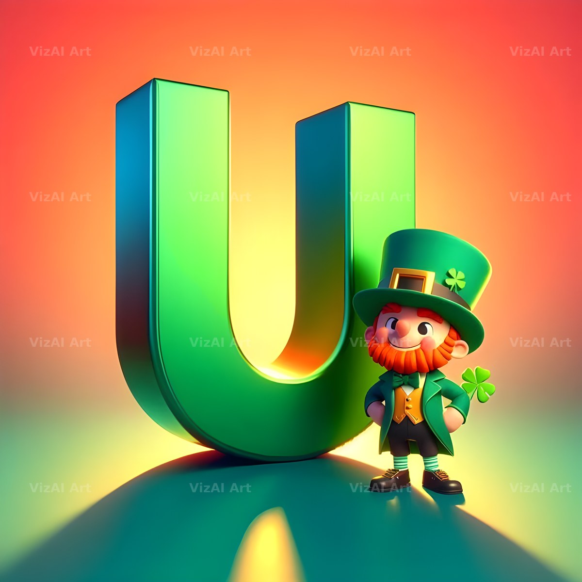 Leprechaun alphabet letter U