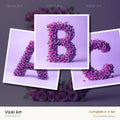 Lilac Rose Cluster alphabet — choose an individual printable letter