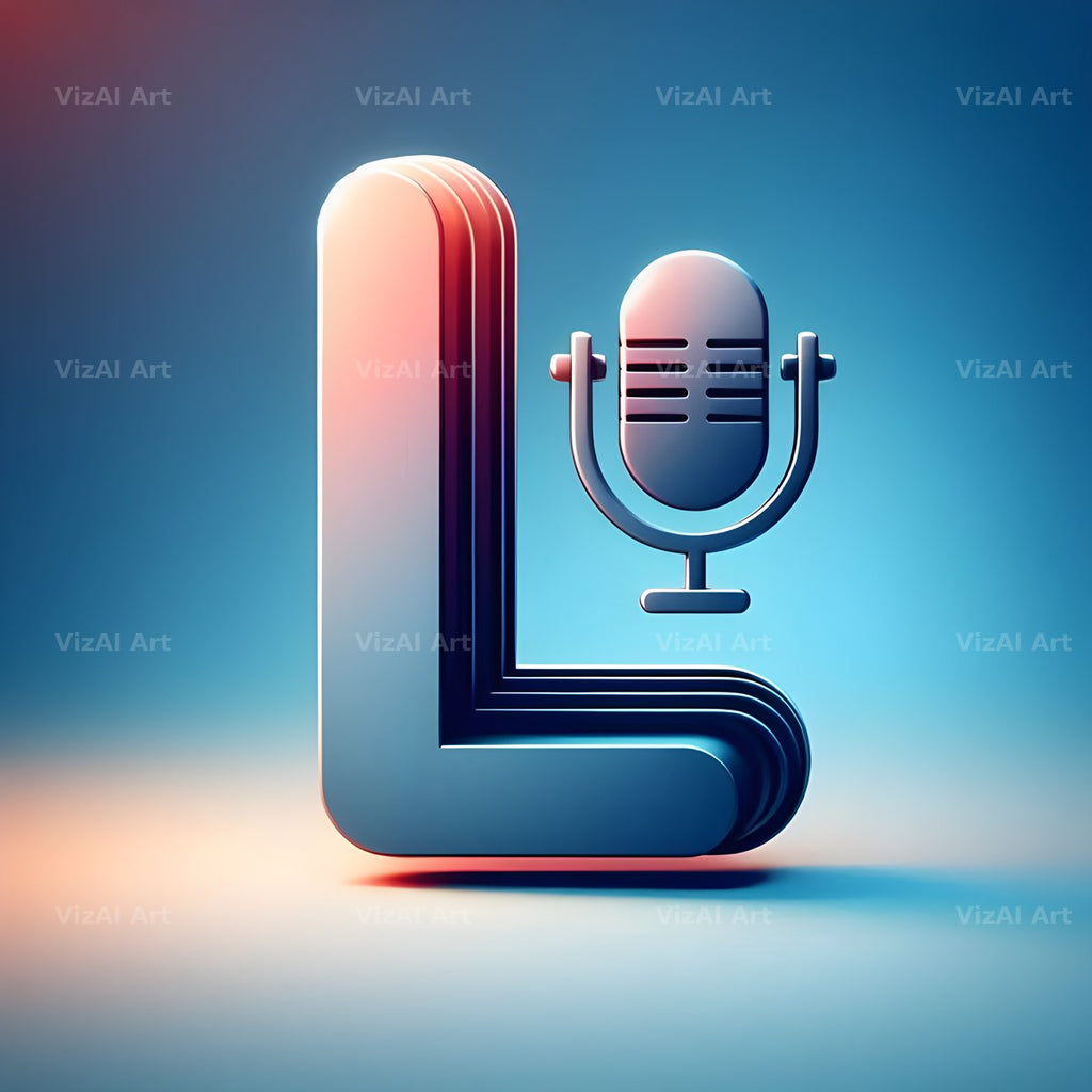 Vintage Microphone alphabet letter L