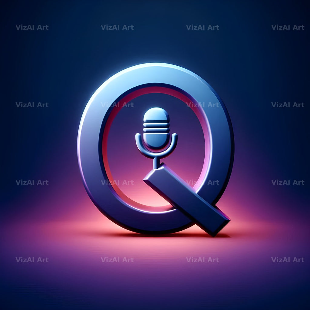 Vintage Microphone alphabet letter Q
