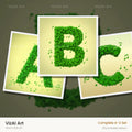 Moss Garden Note alphabet — choose an individual printable letter