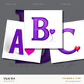 Minimal Purple Heart alphabet — choose an individual printable letter