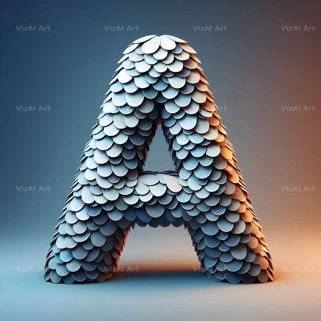 Seashell Mosaic alphabet letter A