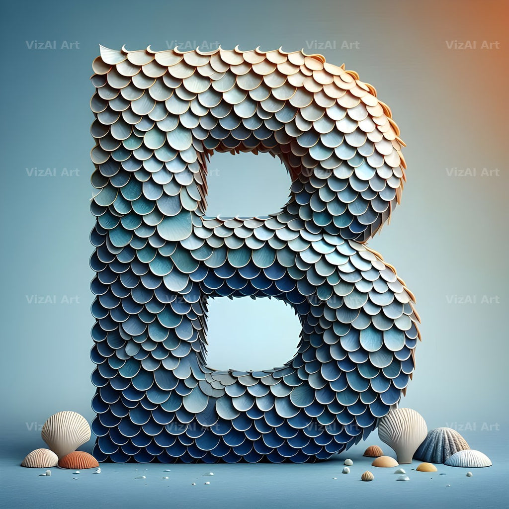 Seashell Mosaic alphabet letter B