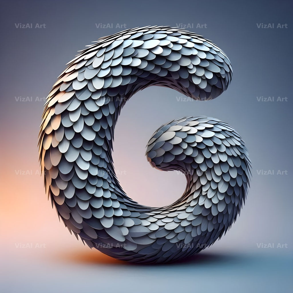 Seashell Mosaic alphabet letter G