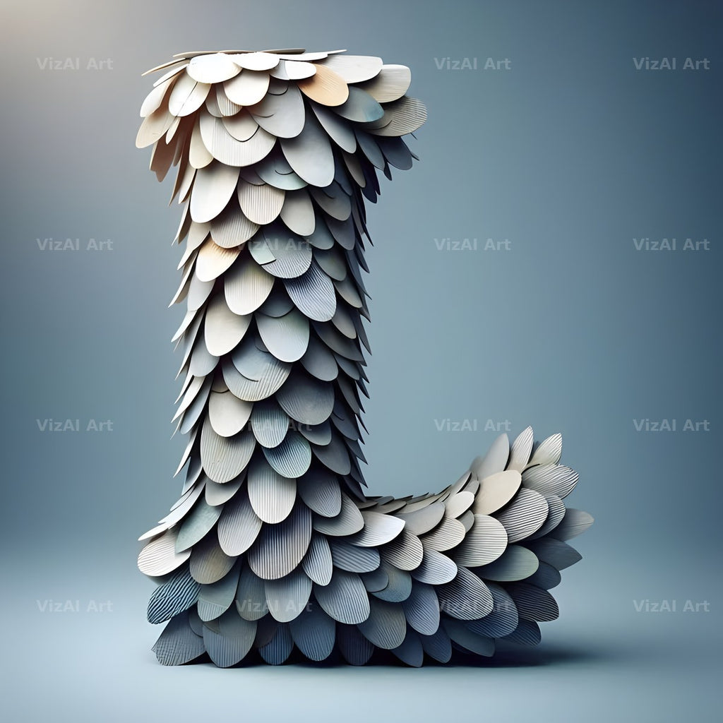 Seashell Mosaic alphabet letter L