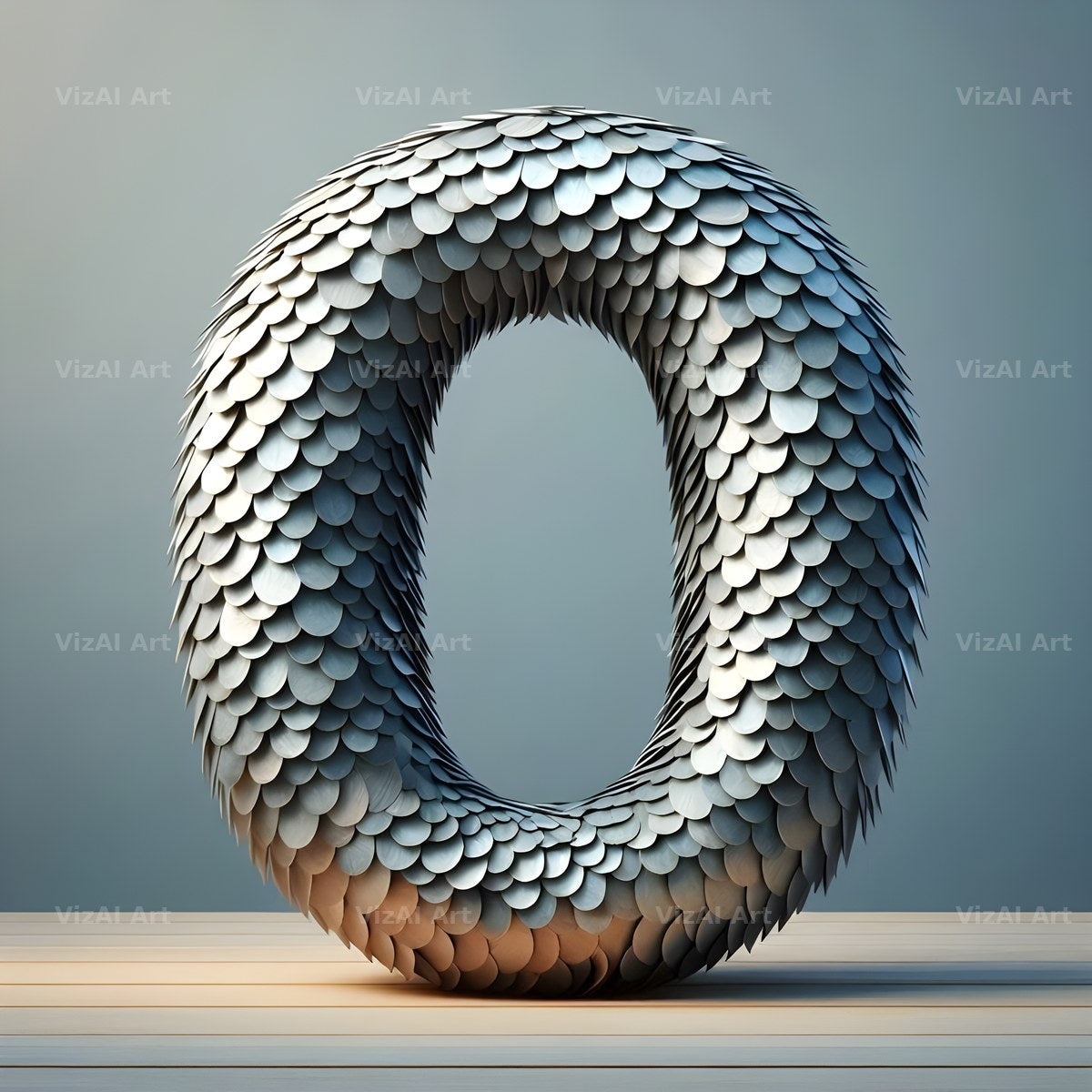 Seashell Mosaic alphabet letter O
