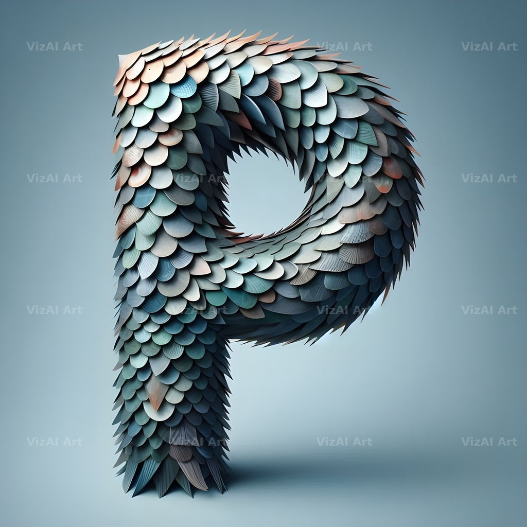 Seashell Mosaic alphabet letter P
