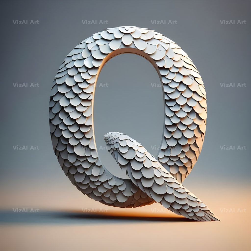 Seashell Mosaic alphabet letter Q