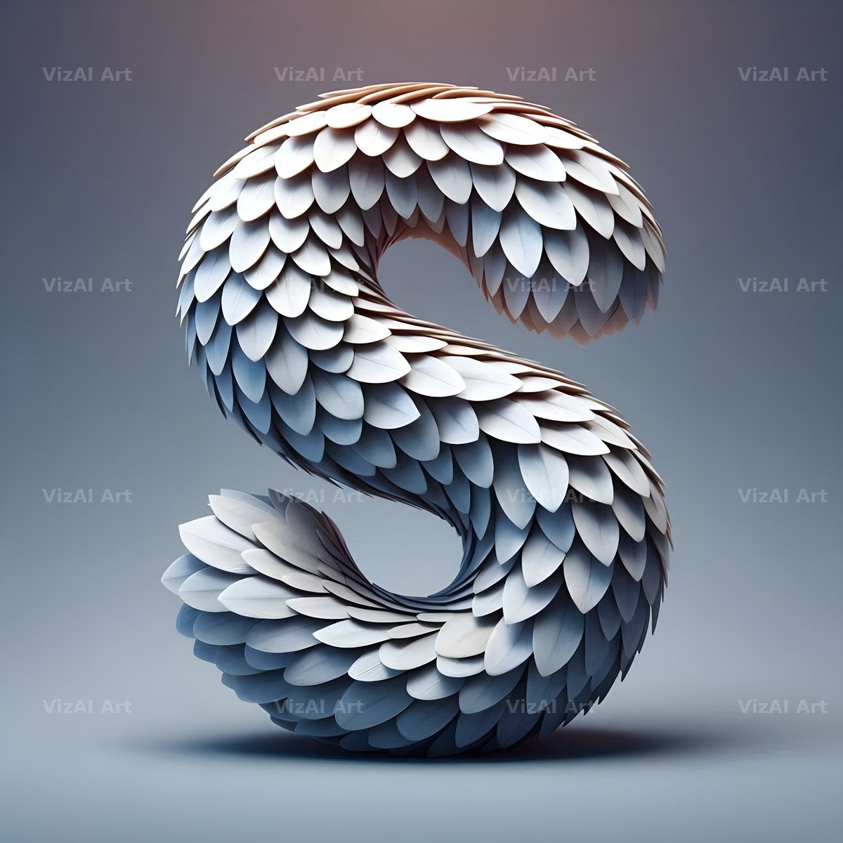Seashell Mosaic alphabet letter S