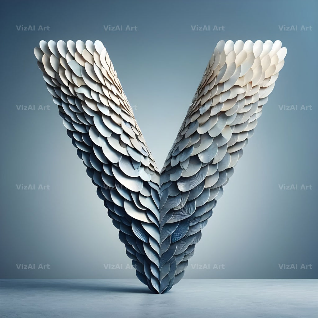 Seashell Mosaic alphabet letter V
