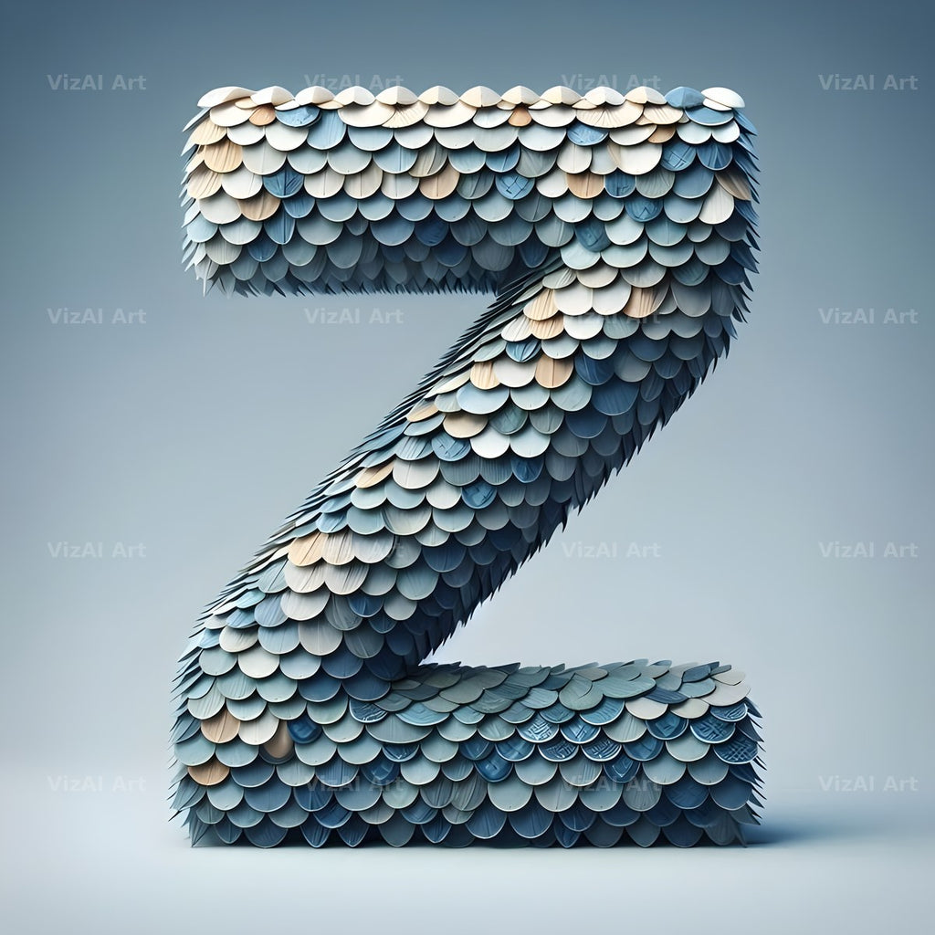 Seashell Mosaic alphabet letter Z