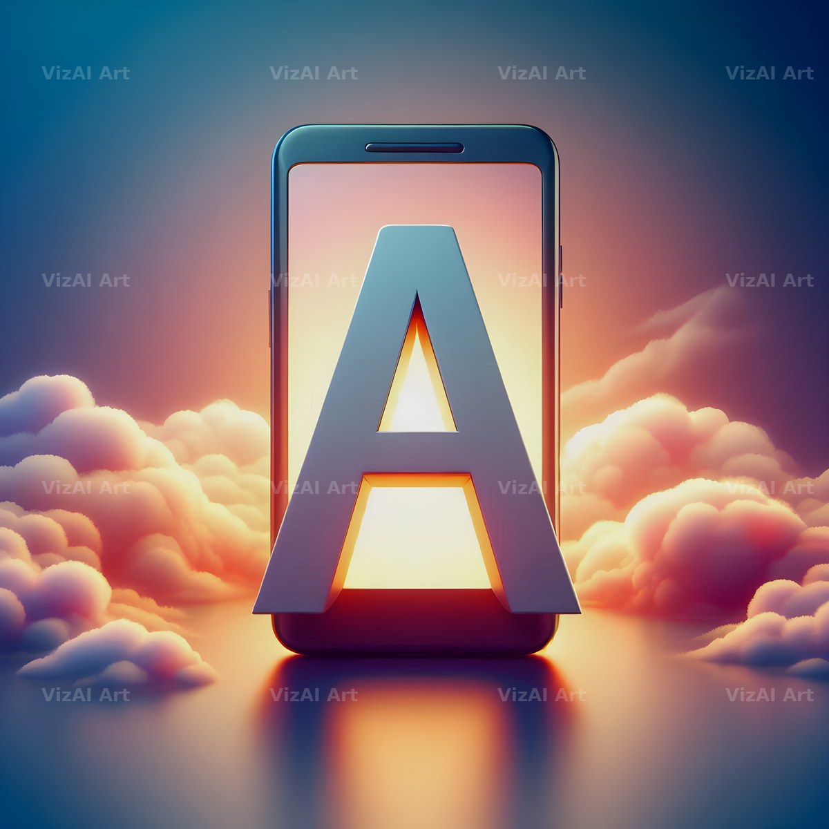 Phone Screen alphabet letter A