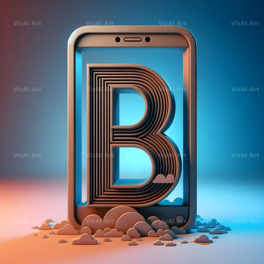 Phone Screen alphabet letter B