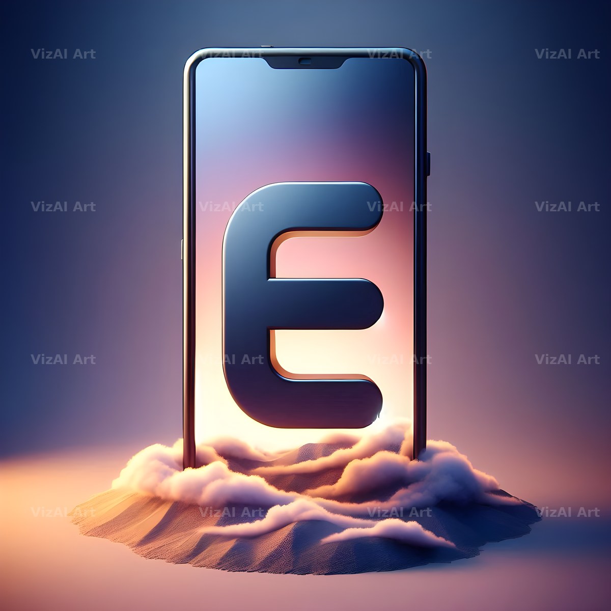 Phone Screen alphabet letter E