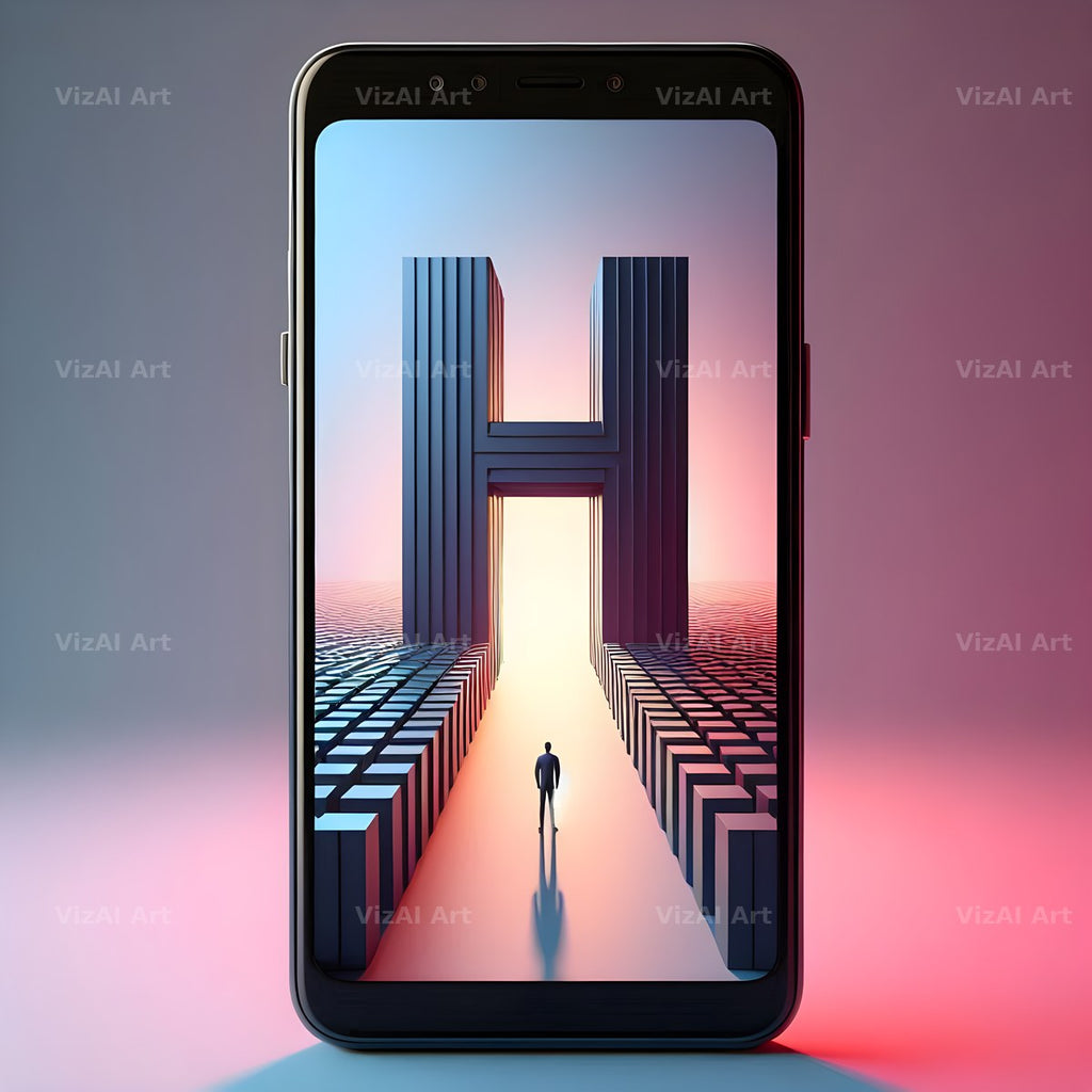 Phone Screen alphabet letter H