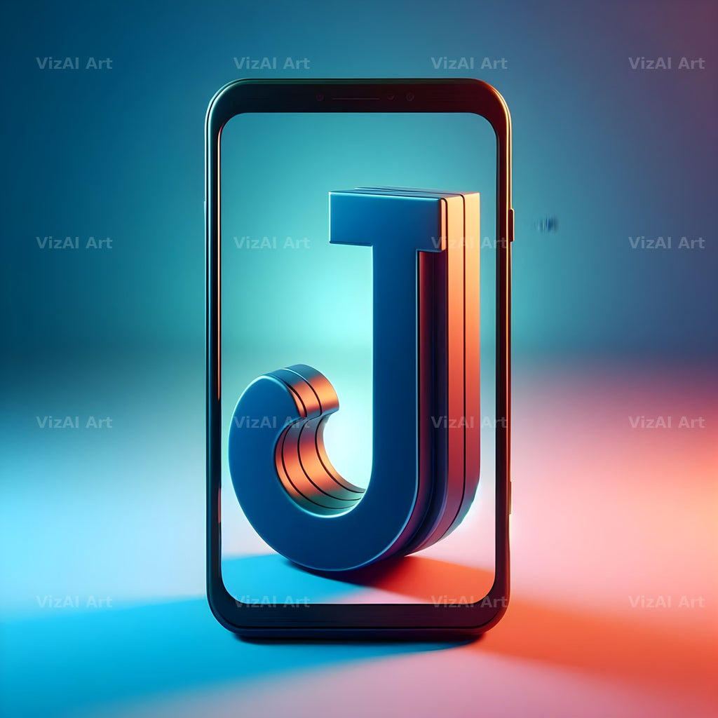 Phone Screen alphabet letter J