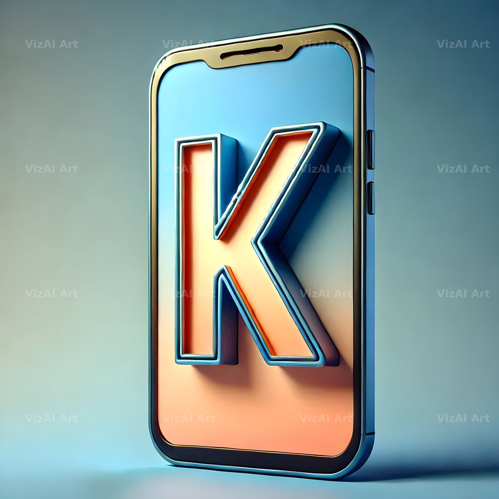 Phone Screen alphabet letter K