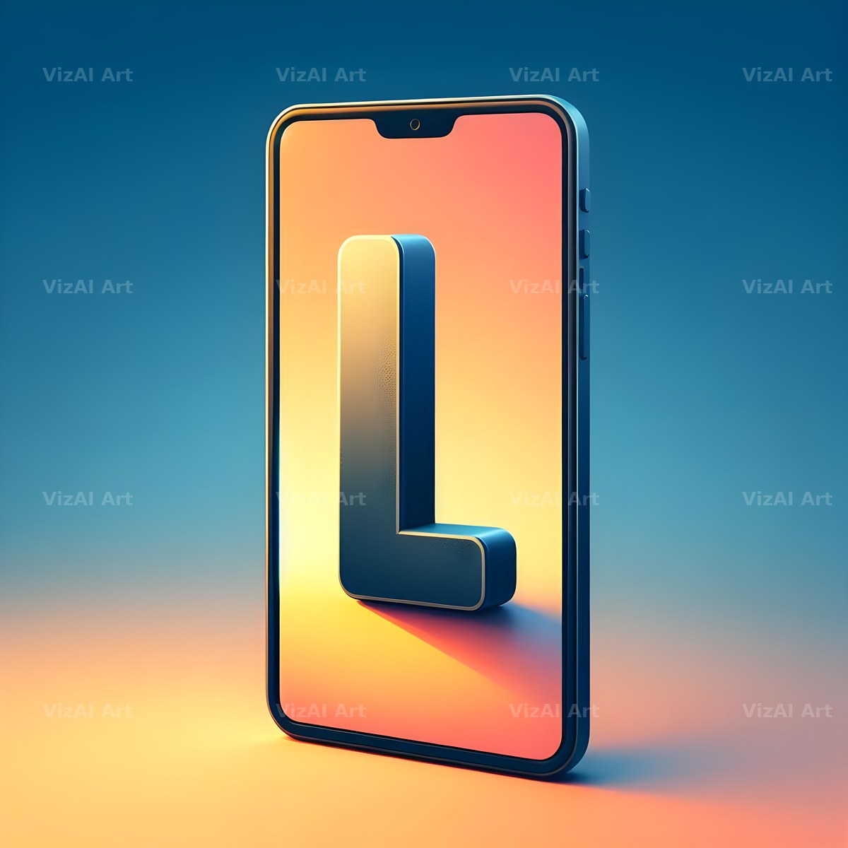 Phone Screen alphabet letter L