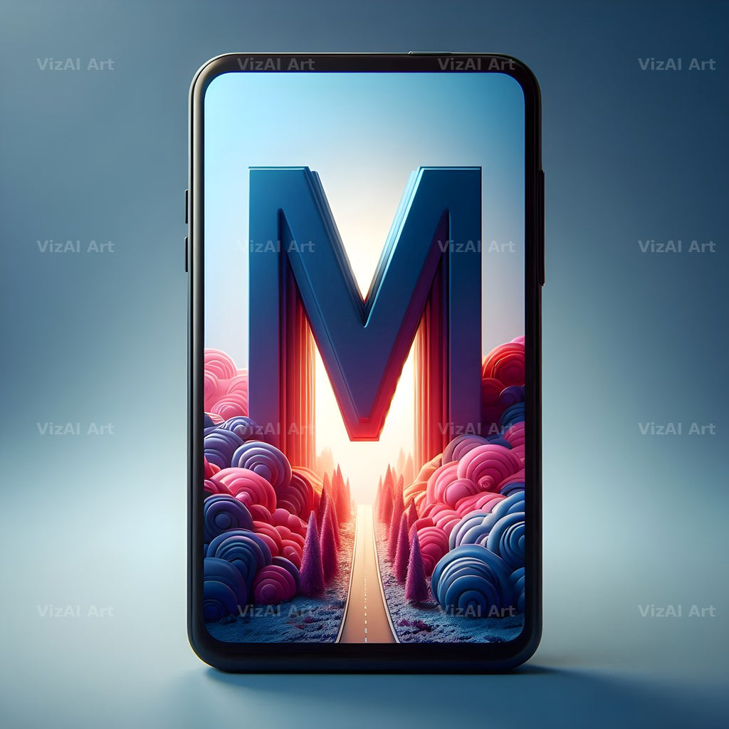 Phone Screen alphabet letter M