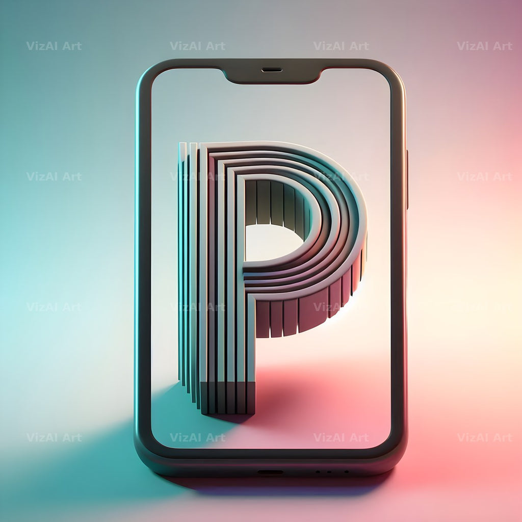 Phone Screen alphabet letter P