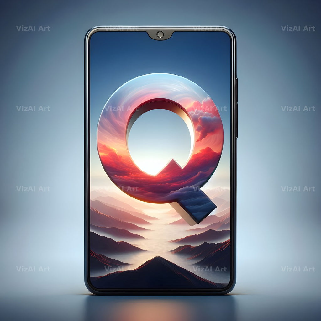 Phone Screen alphabet letter Q