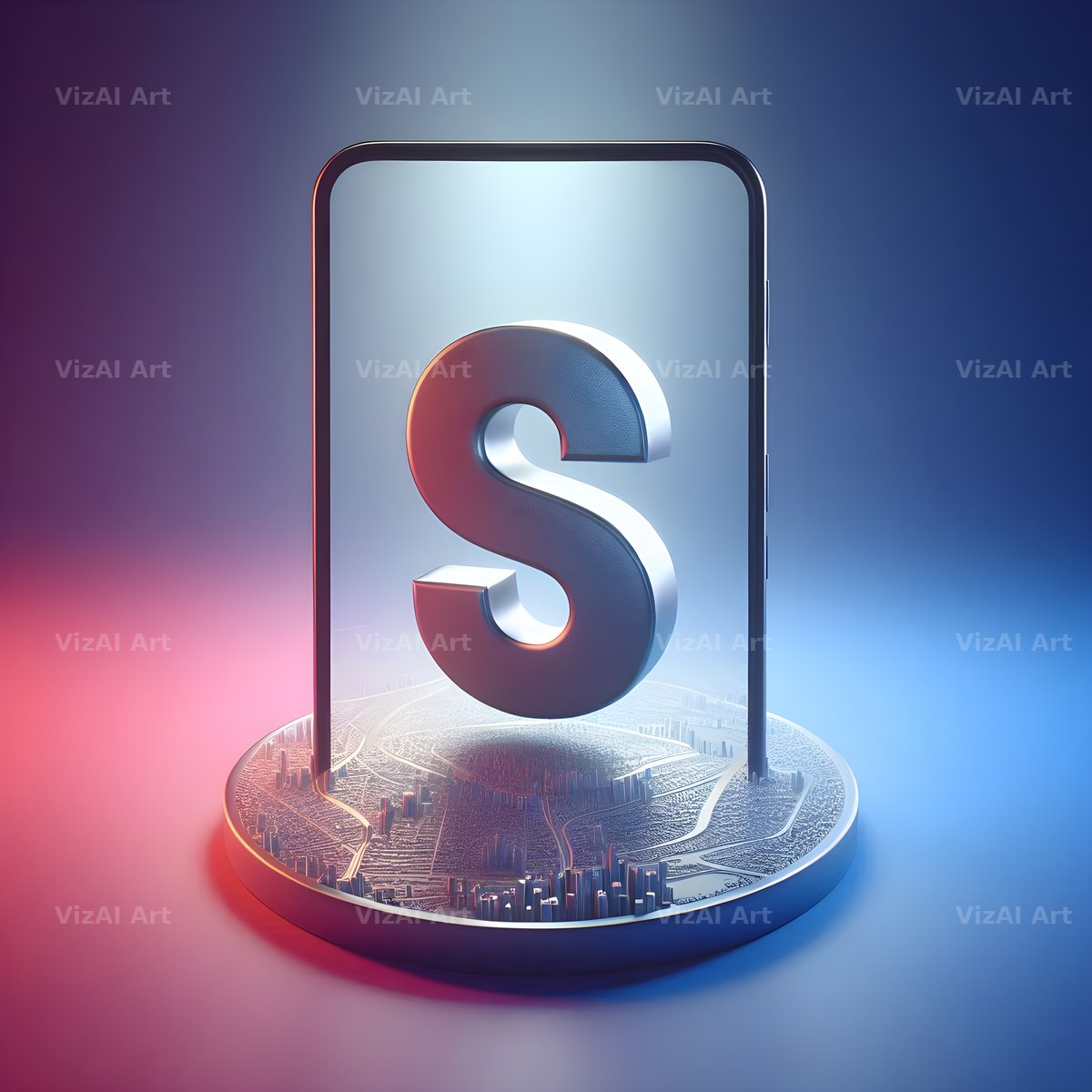 Phone Screen alphabet letter S